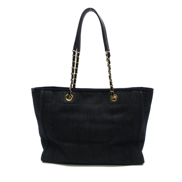Chanel Bag Blue Denim Chain Deauville Tote - Picture 1 of 10
